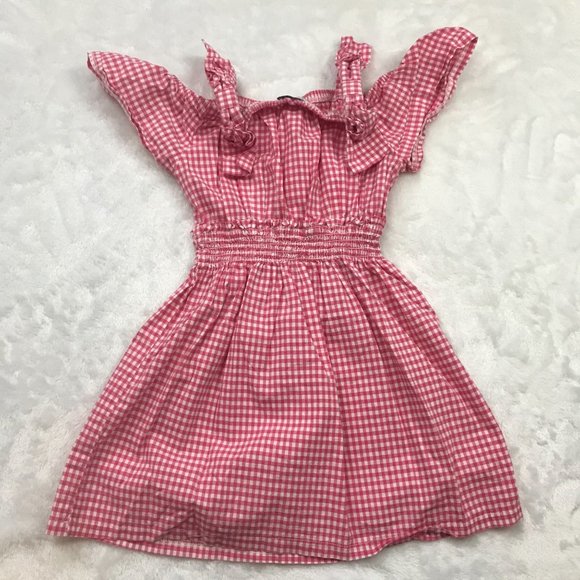 Flapdoodles Gingham Dragonfly Embroidered Dress Pink Cotton Sequin Girls Size 5 - Picture 8 of 9